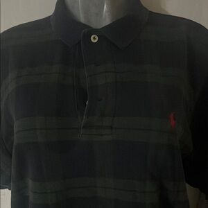 Ralph Lauren Striped Polo Shirt - Black and Green